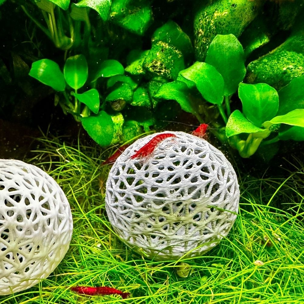 Karides Topu Akvaryum Dekoru 5 cm 1 Adet Salınım Yapmaz Akvaryum Süsü